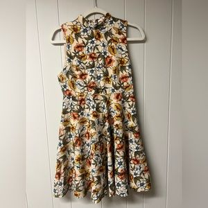 re:named Floral High Neck Dress